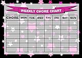 Weekly Chore Rota Task Reward Chart Pink Stars