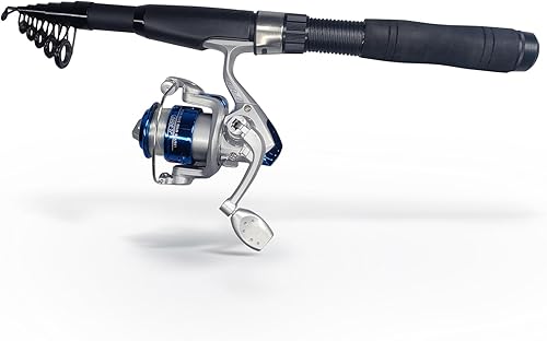 Miniatura 4 de Juego de caña de pescar, paquete de 2 cañas de pescar con caña de pescar telescópica, carretes giratorios, señuelos de pesca, alicates de pesca y