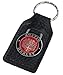 Triple-C Austin-Healey Crest Leather and Enamel Key Ring Key Fob