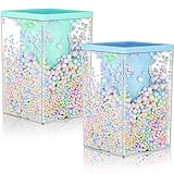 2 Pieces Cute Bubble Pen Holder Multi-purpose Desktop Organizer Back to School Gift Kawaii Office Supplies Pastel Desk Accessories Stationery Makeup Brush Holder with Bubble Ball (Blue and Green)