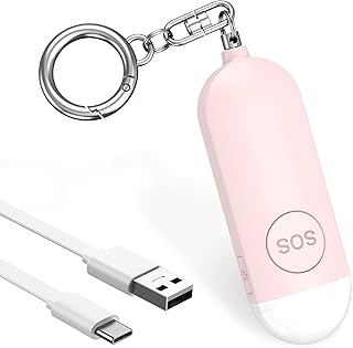 AMIR Personal Safety Alarm for Women - 130DB Safe Sound Personal Alarm - Personal Security Alarm Keychain with LED Lights, Emergency Safety Alarm for Women, Men, Children, Elderly - Pink