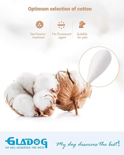 Miniatura 2 de GLADOG Capullos de algodón profesionales grandes de 6 pulgadas para perros, especialmente diseñados con mango de madera, grandes medios seguros