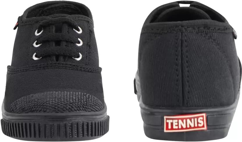 5647 Boys and Girls Tennis Shoes Black and White (Black, Numeric_6) 2