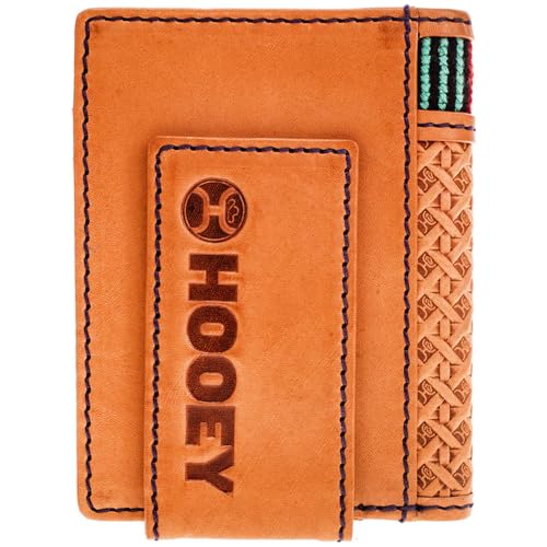 Image of HOOEY Tarlo Basket Weave Bifold Money Clip (Tan /Serape)