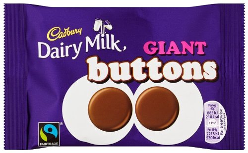 Cadbury Dairy Milk Chocolate Buttons Giant Bag 40 g (Pack of 18)