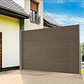 KANAGAWA 71'' x 118'' Retractable Side Awning - Folding Privacy Screen | Waterproof & UV-Resistant Outdoor Shade Divider for Patio, Garden, Balcony & Commercial Use(Mocha)