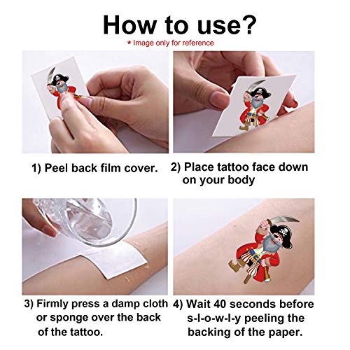 Konsait KS-BT259 Kids Temporary Tattoos(100Pcs),Konsait Solar System Outer Space/Pirate/Construction Zone Tractor Truck/Dinosaur Shark Face Tattoo thumb #2