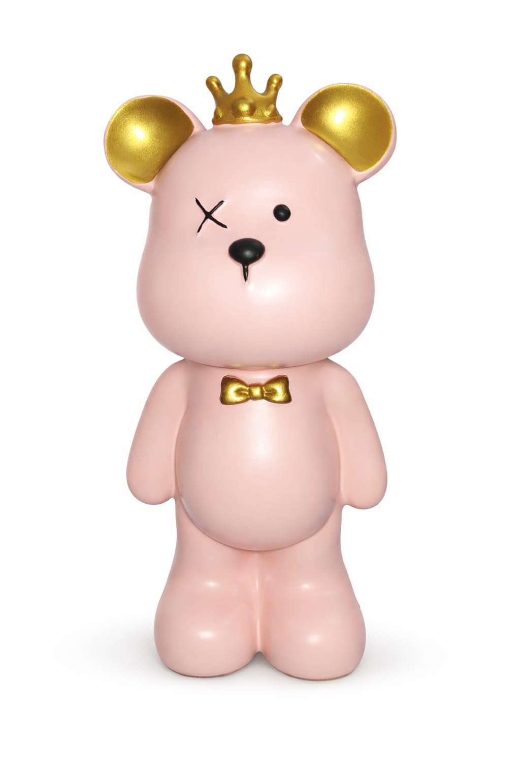 Cute Bear Piggy Bank with Crown | Money Saving Coin Bank for Kids & Adults | Decorative Showpiece for Home Decor | Kids Gift Item | Resin Coin Bank (Pink & Gold)-image-24