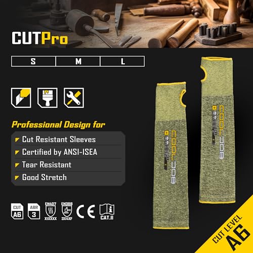 COOLJOB A6 Cut Resistant Sleeves for Gardening Pruning Fishing, 18” Arm Protection for Gardener Farmer, UPF 50+ Sun Protector2