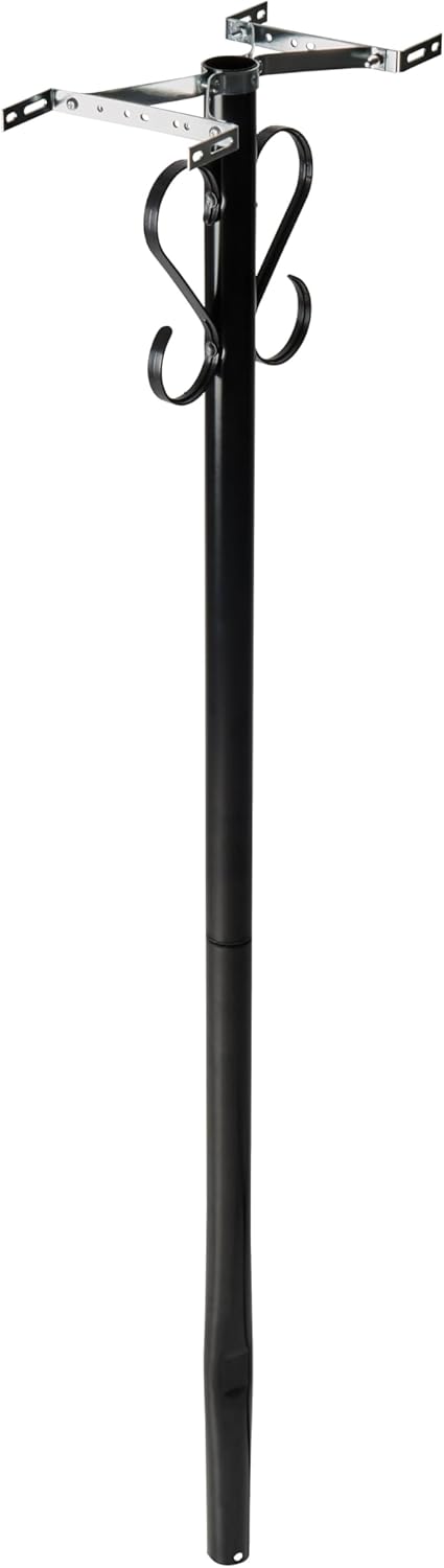 Architectural Mailboxes Round Decorative Scroll Galvanized Steel Mailbox Post, Compatibility Code A, B, C, PBK000AM, Black