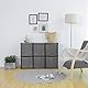 SONGMICS Steckregal 6 Würfel Aufbewahrungssystem mit 6 Stoffboxen DIY Schrank multifunktional mit robustem Metallrahmen Gummihammer 105 x 105 x 30 (B x H x T) Schwarz LSN66BK