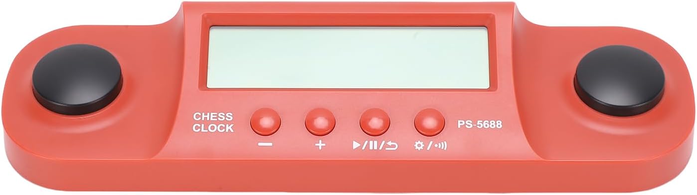 Digital Chess Timer Game Countdown Portable Clock LCD Display Travel Friendly for Tournaments Training (Red)
