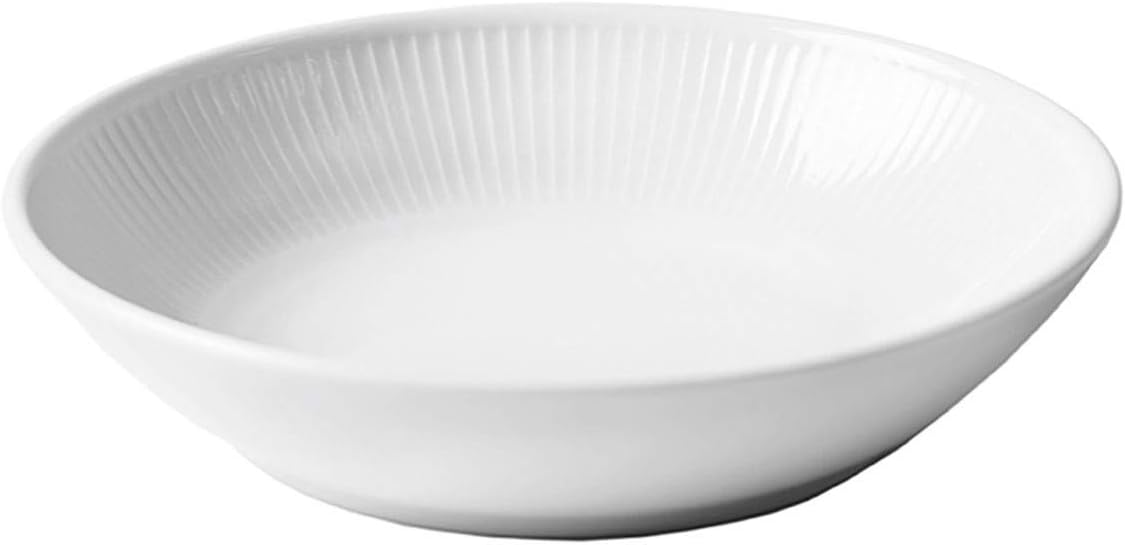 Pillivuyt Plisse Shallow Round Bowl 7.75" Porcelain White