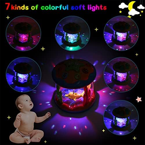 CAEGALKIMY Baby Musical Toys for 1 Year Old Boys Girls Ocean Rotating Projector Toys, Early Learning Education Toys 6 12 18 Months with Pacify Music/Light Present for Kids Toddler 1st Birthday Gifts