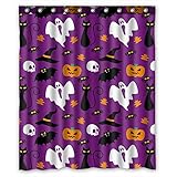 Funny Hallowen Time Ghost Pumpkin Halloween Things Waterproof Polyester Fabric  Shower Curtain (Shower Rings Included) Size 60x72 Inches