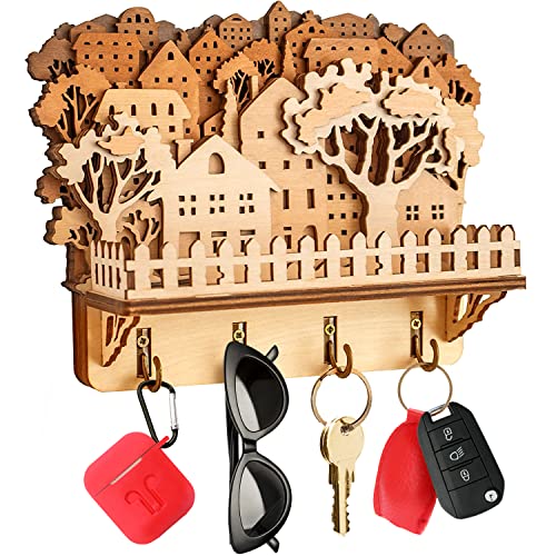 Handgemachtes Schlüsselbrett aus Holz mit Ablage Schlüsselboard Schlüssel Aufbewahrung Wand Key Rack Hanger Schlüsselbretter Schlüsselablage Flur Schlüsselhalter Haken für Schlüssel Schlüsselhaken Cover