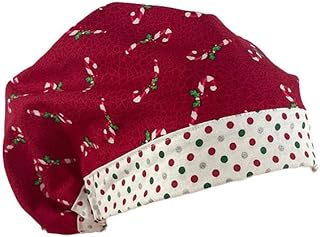European Style Scrub Cap No Ribbon â€“ Candy Cane Crackle Red Christmas - Nurses Hats | Dr. Hats
