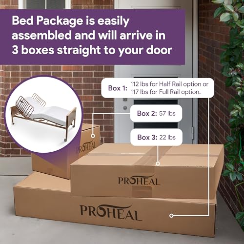 [Customize Your Bed Package] Full Electric Hospital Bed for Home Use - Select Prefered Rails, Matttres, Overbed Table, Bedding and More - 36 x 80" Long Term Care Medical Bed