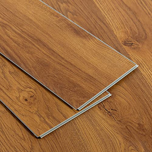 Natsukage Luxury Vinyl Flooring Planks - Interlocking Flooring for Easy DIY Installation - Wood Look Covelo Laminate Flooring Waterproof Bathroom Vinyl 9 Planks Per Box, 21.5 Sq. Feet