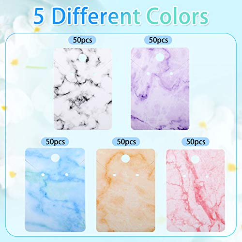 900 Pcs Marble Earring Necklace Display Card Holder For Selling, 250 Pcs 5 Colors Jewelry Display Cards 150 Pcs Self Seal Bags And 500 Earring Back For Jewelry Packing, 2 X 2.8 Inches (Marble) #TOP1