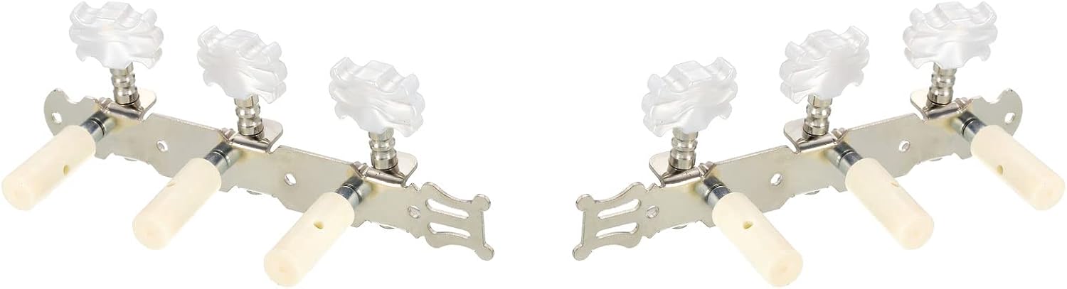 PATIKIL Guitar Tuning Pegs Machine Heads Tuning Keys Tuners for Classical Guitar Single Hole 3L 3R, 1 Set, White