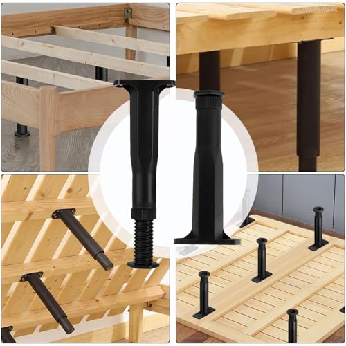 Fovolat Suporte central de estrutura de cama, pernas ajustáveis para cama - suportes seguros, substi