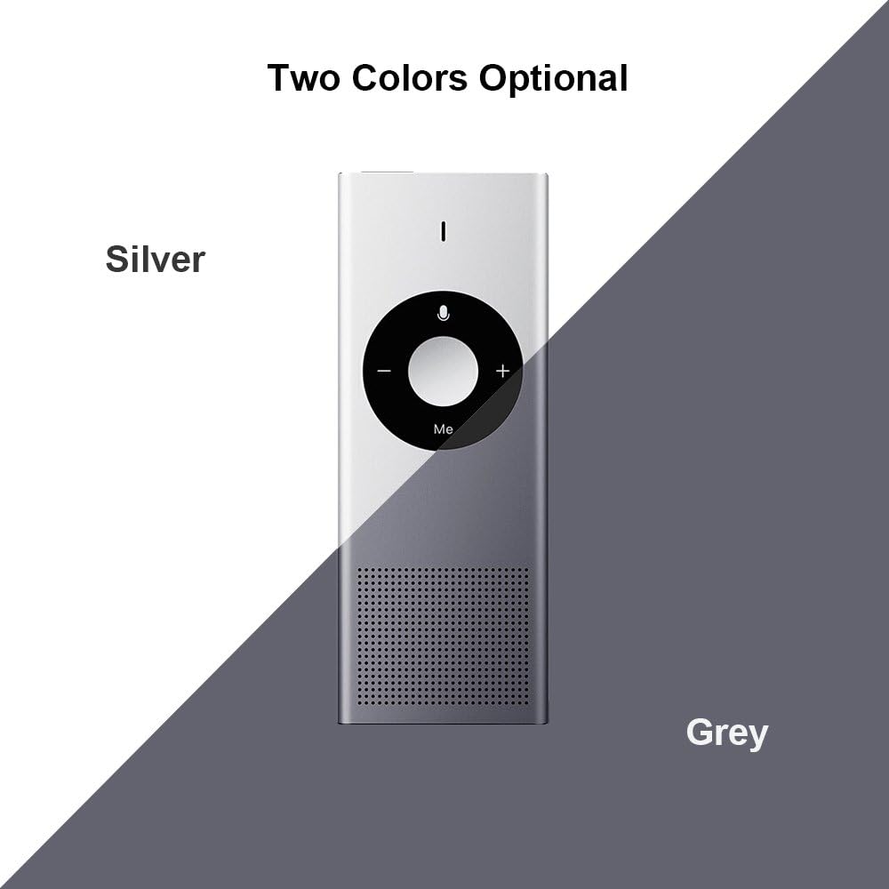 Dos traductors d'IA Xiaomi, un platejat i un gris, que il·lustren les opcions de color disponibles.