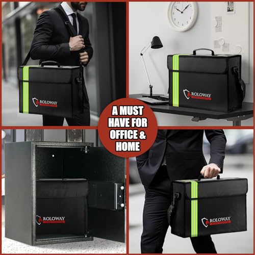 ROLOWAY Large Fireproof Bag 5200℉ Heat Insulated (17 x 12 x 5.8 inches) with Reflective Strip, Fireproof Document Bag for Cash Safe and Document Safe by ROLOWAY - Image 7