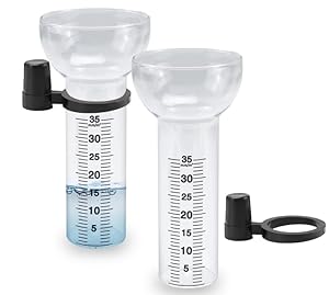 Vunanvu 2 Stück Regenmesser Glas 35 mm/m² Niederschlagsmesser Garten mit Halterung Regenmesser Ersatzglas Frostsicher für Garten Regen Messbecher für Außen Regenmenge Messen Regenwassermesser
