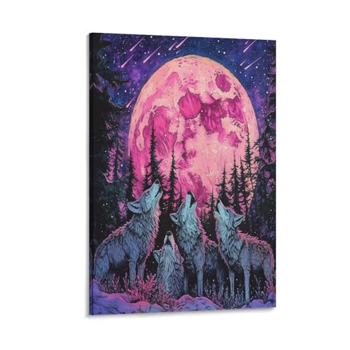 Loup Murale Déco Peintures Sur Toile Maison 16x24inch
