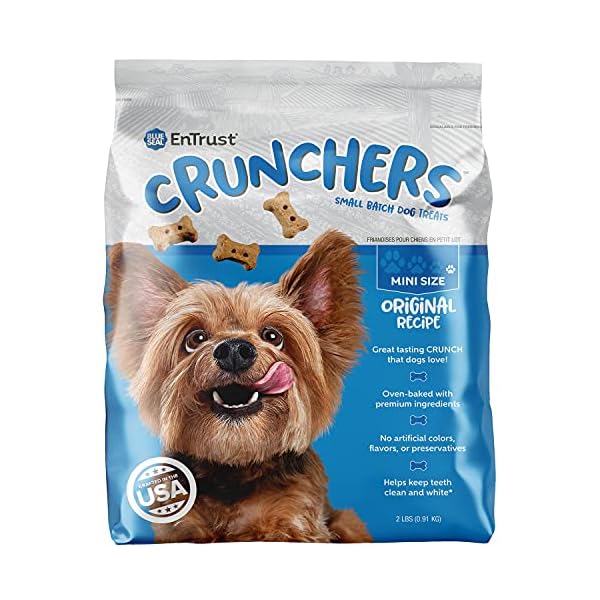 Blue seal kent entrust crunchers mini dog treats original recipe crunchy oven baked biscuits with premium ingredients healthy snack ideal for training made in usa 2 pound bag  urban country home decor