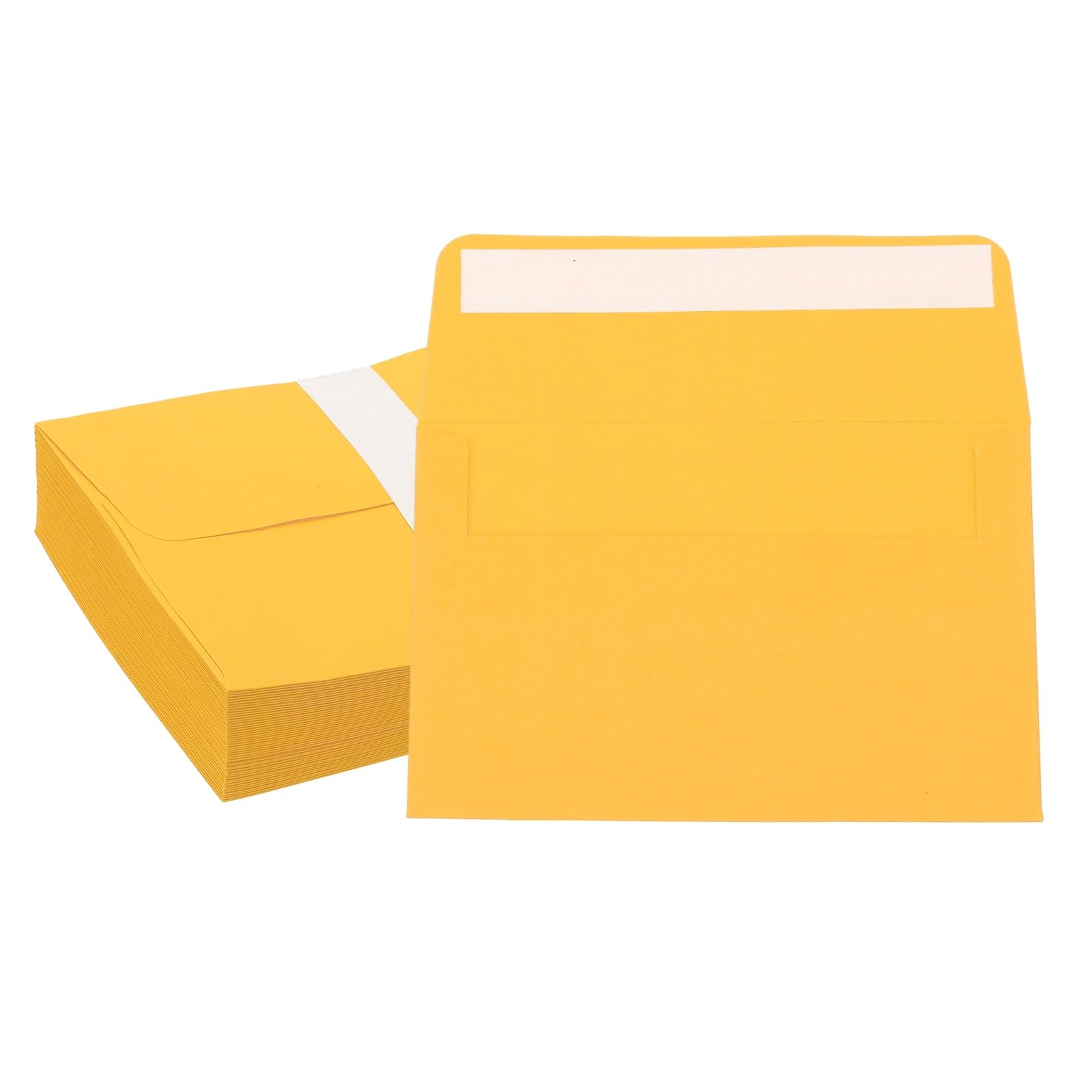 PATIKIL 6x4 Inch Invitation Envelopes, 50 Pcs A4 Greeting Card Envelopes Flat-Flap Card Sleeves for Mailing Wedding Sending Birthday Graduation Gift Party, Dark Golden Yellow