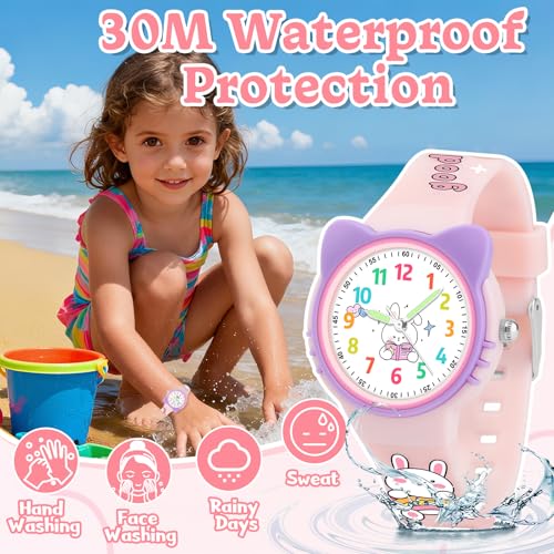 Image of Edillas Kids Teens Watch Analog Girls Boys, Waterproof Stylish Watch for Children,Students with Soft Silicone Strap for Kids Teens 4-16 Years Old