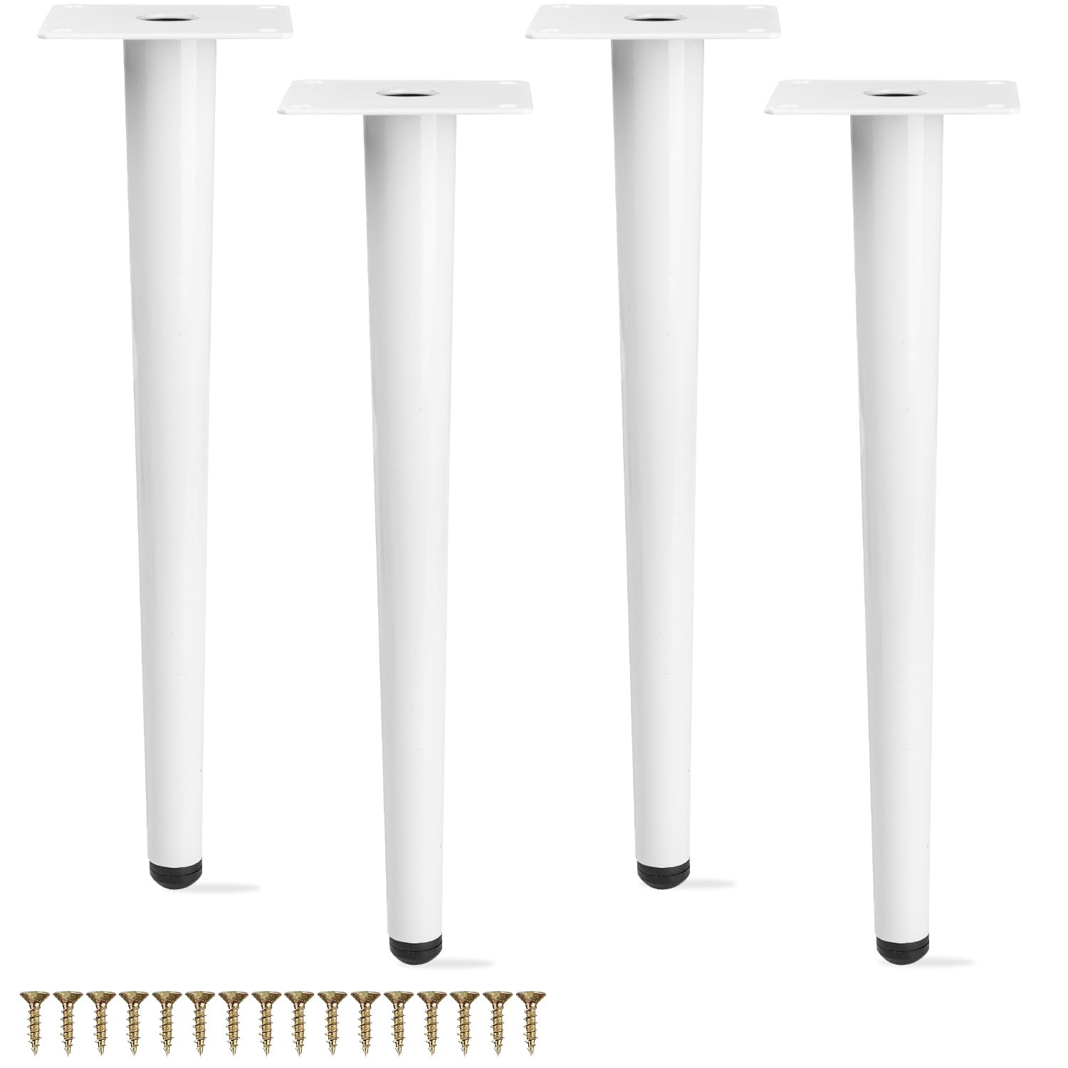 Btowin 8 Inch / 20cm Metal Furniture Legs, 4Pcs Modern Straight Tapered Furniture Feet