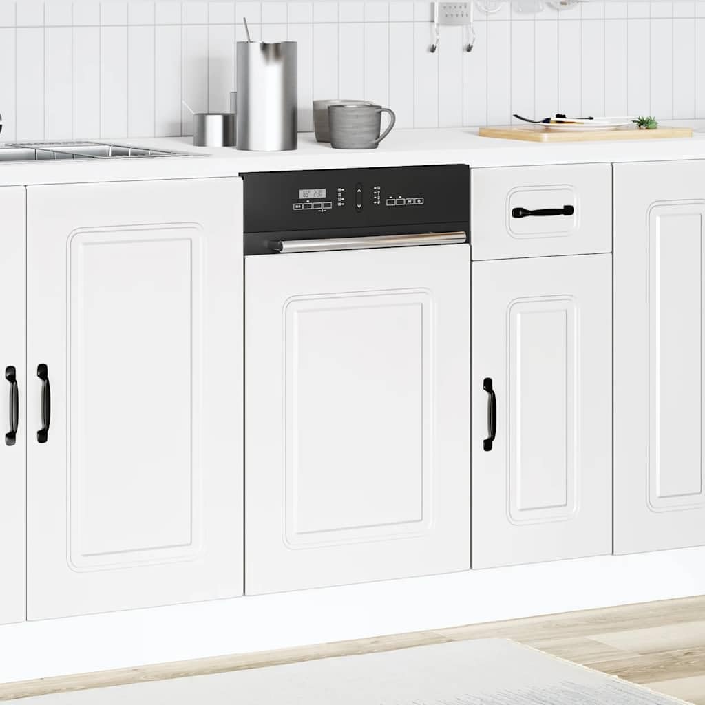 Kalmar Panneau de lave-vaisselle Blanc 45 x 1,5 x 67 cm Revêtement avant en bois Protection de cuisine