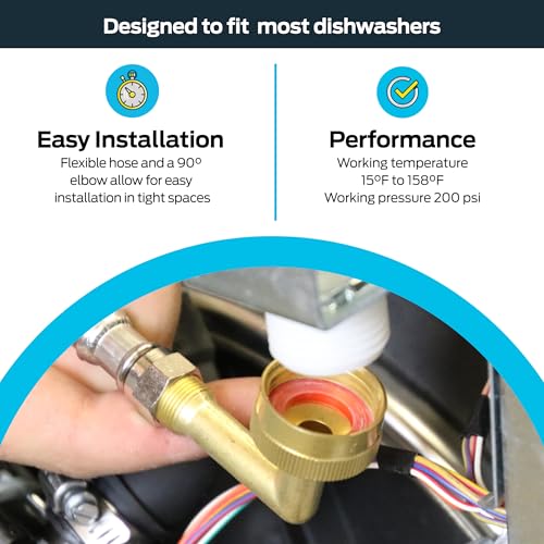 Image of Eastman 12 Ft. Dishwasher Installation Kit, Braided Stainless Steel Supply Line with 3 /8 Inch Compression Ends, 41058