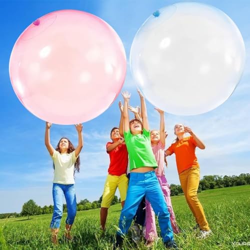 Pack De 4 Pelotas De Agua Transparentes Con Burbujas - Colores Variados Para Fiestas, Playas Y Piscinas
