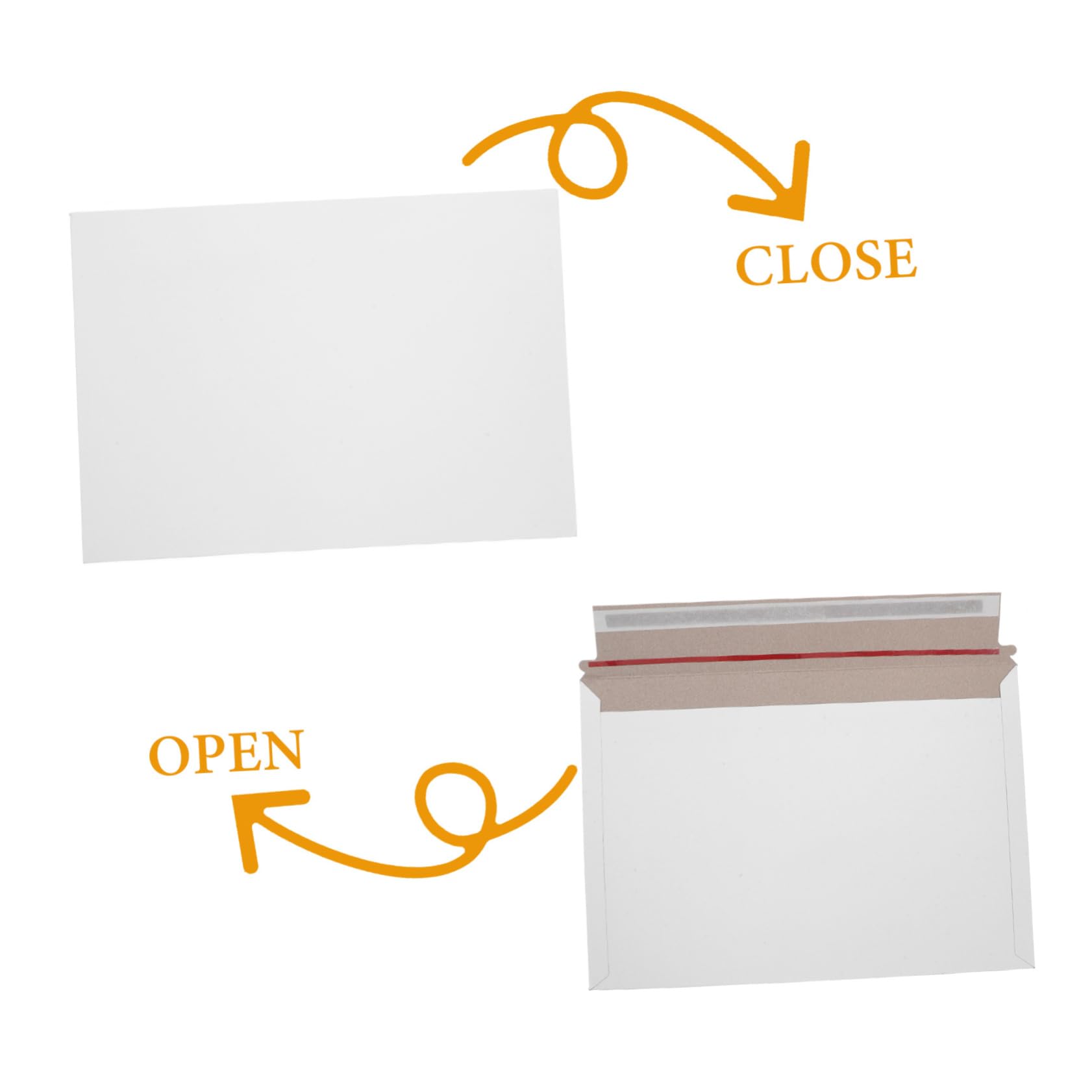 Gadpiparty 40pièces Pochettes De Rangement Autocollantes Enveloppes Rigides Épaisses Pour Expédition De Photos Et Cartes Postales
