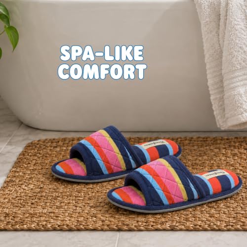 Image of Dearfoams womens Slipper Memory Foam Summer House Shoe Beatrice Terry Slide
