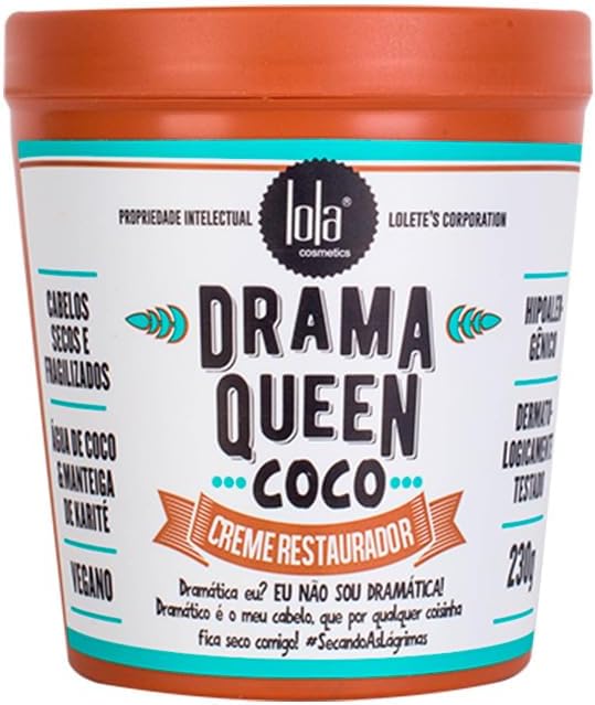 LolaBrasil - Linha Drama Queen Collection (Coco) - Creme Nutritivo Restaurador 230 Gr - Revitalizing Nourishing Cream Net 8.11 Oz)