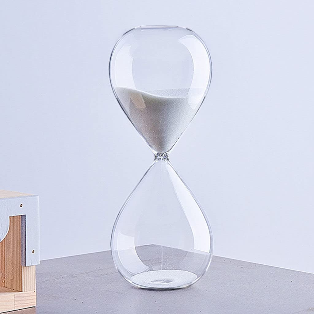 Reloj De Arena Vistoso Relojes De Arena para Casa Sala Oficina Reloj De Arena Temporizador De Arena Actividades Programadas Festival Cumpleaños Regalos-Blanco-60 Mins