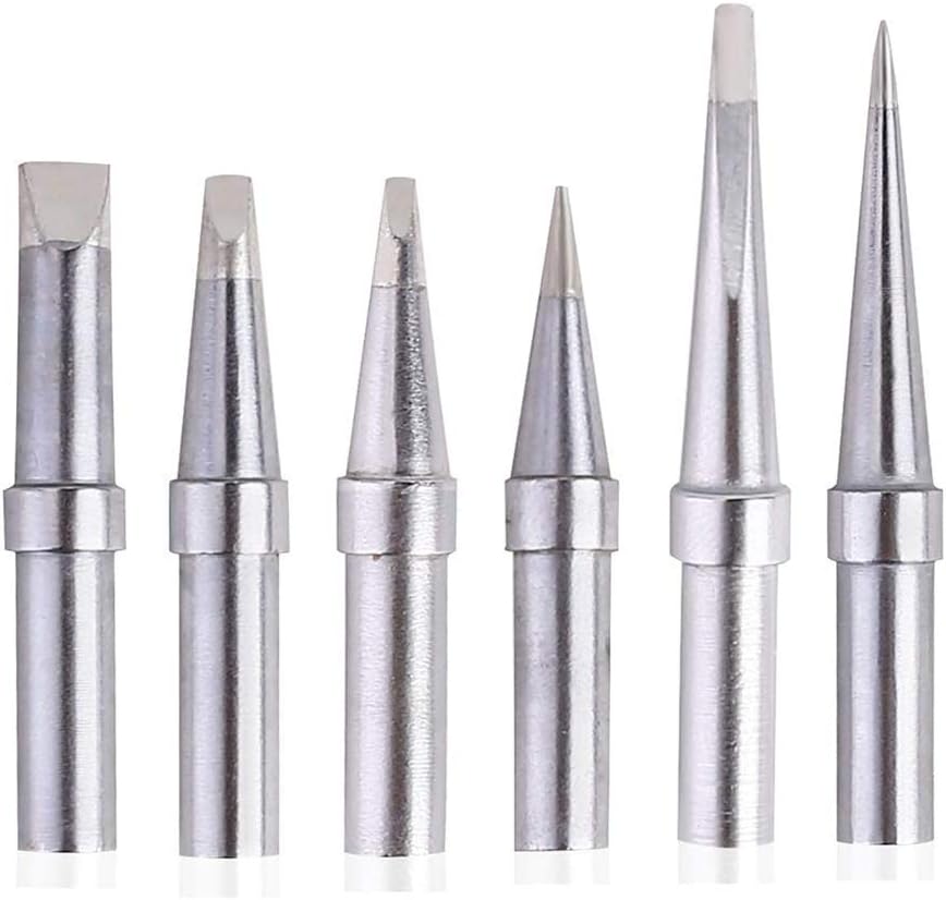 Solder Tips 6pcs for Weller ET Soldering Iron, Replacement Tips for WES51/50,WESD51,PES51 / 50,WE1010NA WCC100 LR21 ET Tip Series