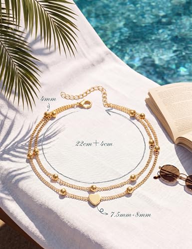 Joyería boho de cadena ajustable pulsera de tobillo con cuentas 5