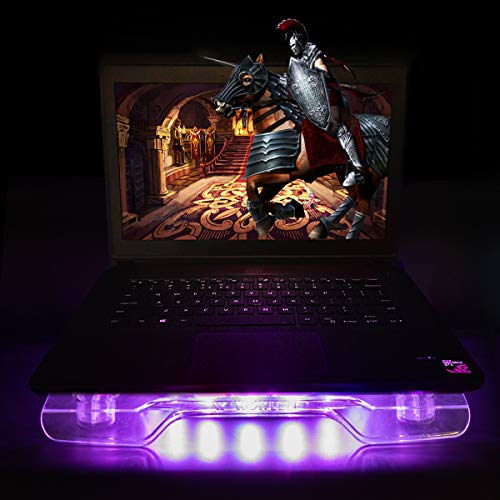 image for WFPOWER Upgrade USB RGB LED Cooler Cooling Fan Stand, Multi-Color LED 