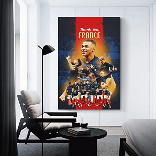 Bludug Kylian Mbappe France Football Team Soccer Poster Canvas Painting Posters And Prints Wall Art Pictures For Living Room Bedroom Decor 12X18Inch(30X45Cm) #TOP2