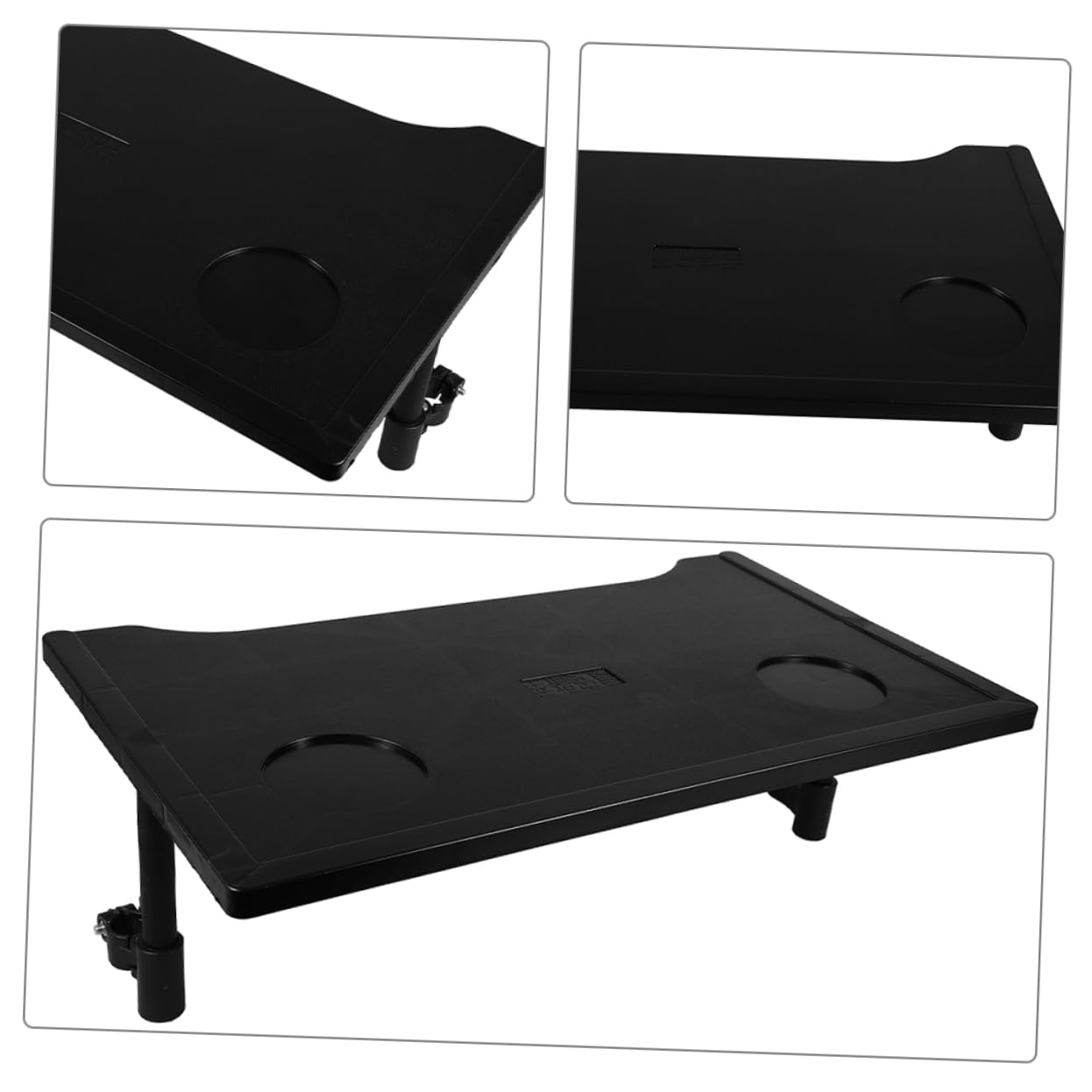 Table à Manger pour Fauteuil Roulant Pliable Abs Noir 2 Pièces