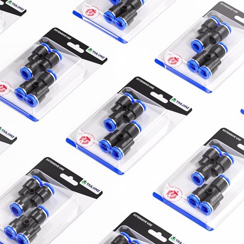 Miniatura 8 de Tailonz Pneumatic Racor En Y De Plástico De 10 Mm De Diámetro Exterior Para Empujar Y Conectar Racor De 3 Vías Para Empujar Y Conectar Tubos Py10 Paquete De 2
