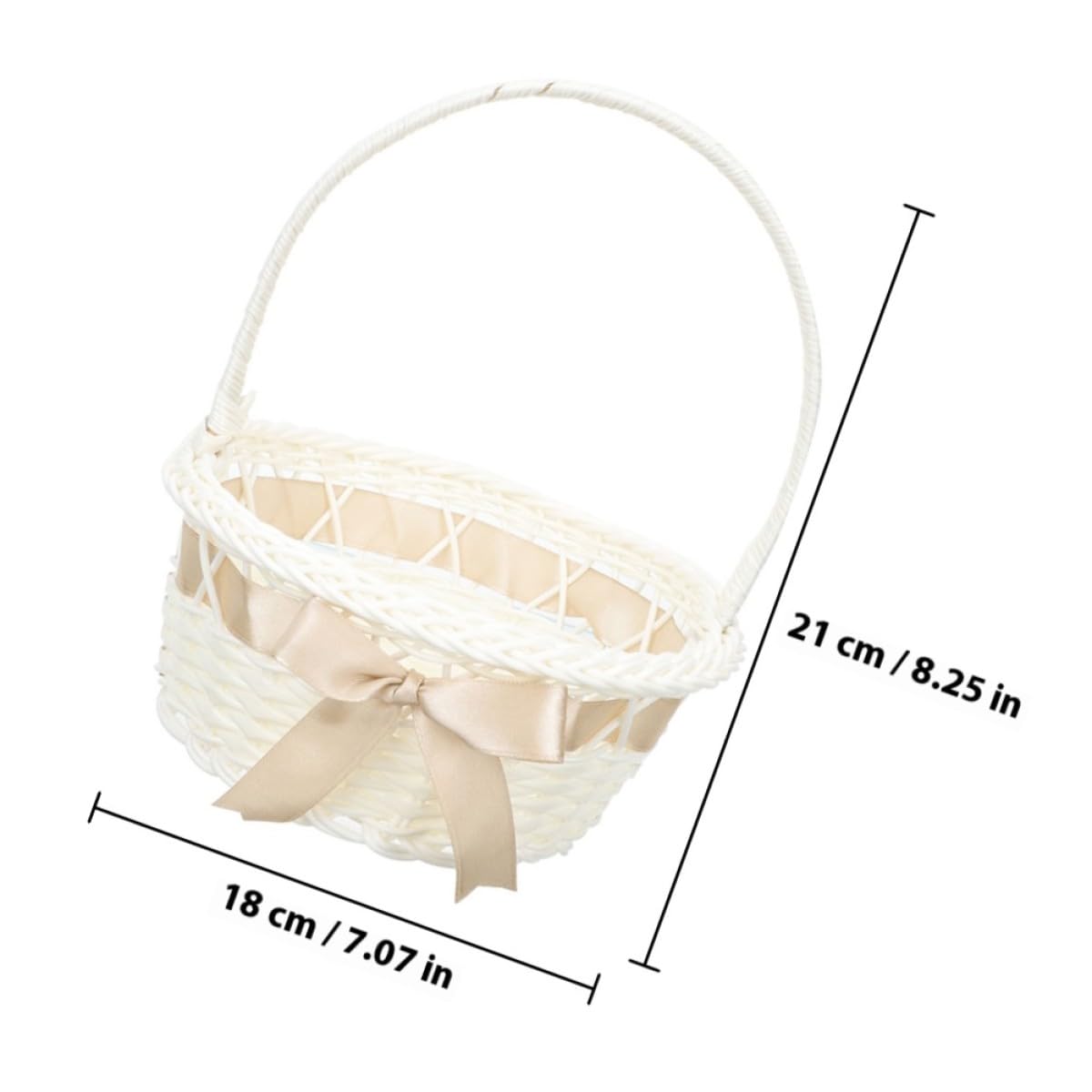 2 Stück Körbe für Blumenkinder Hochzeit Kleiner Geflochtener Korb aus Kunststoff mit Henkel Dekorativ und Hochzeitsblumenkorb für Hochzeitspartys Geeignet