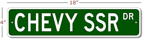 Miniatura 2 de Letrero de calle Chevy SSR, letrero de automóvil GM para garaje, decoración de pared novedosa, 4 x 18 pulgadas