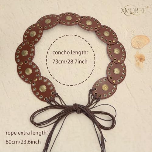 Western Disc Leather Belt for Women, Boho Concho Style for Country Concert4